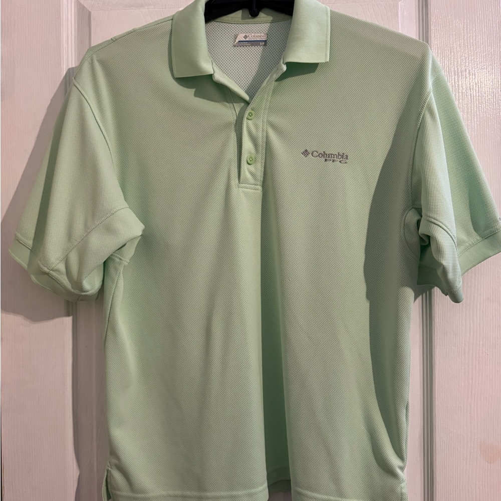 Columbia Men's Light Mint Green Polo Shirt